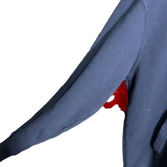 Navy Blue Embroidered Graphic Texas Long Sleeve Pullover Hoodie - Picture 3 of 7